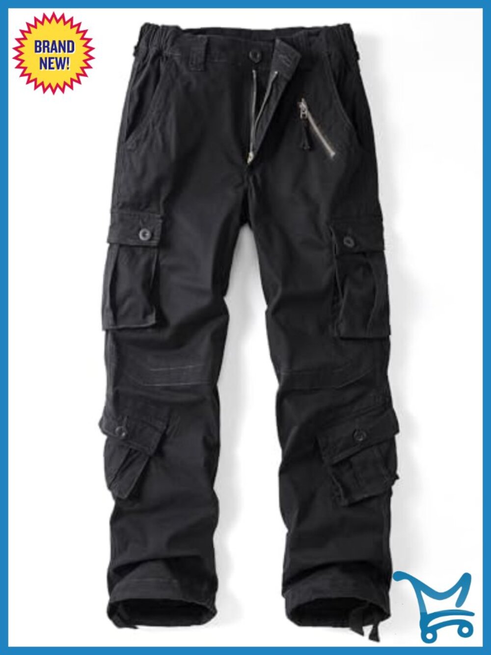 Camo Cargo Pants Tactical Combat Work Hiking 9 Pockets Cotton Spandex
